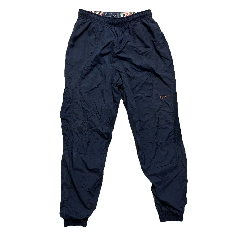 Vintage Nike Sportswear Training Pants Mens Small Black Orange Track Jogger READ